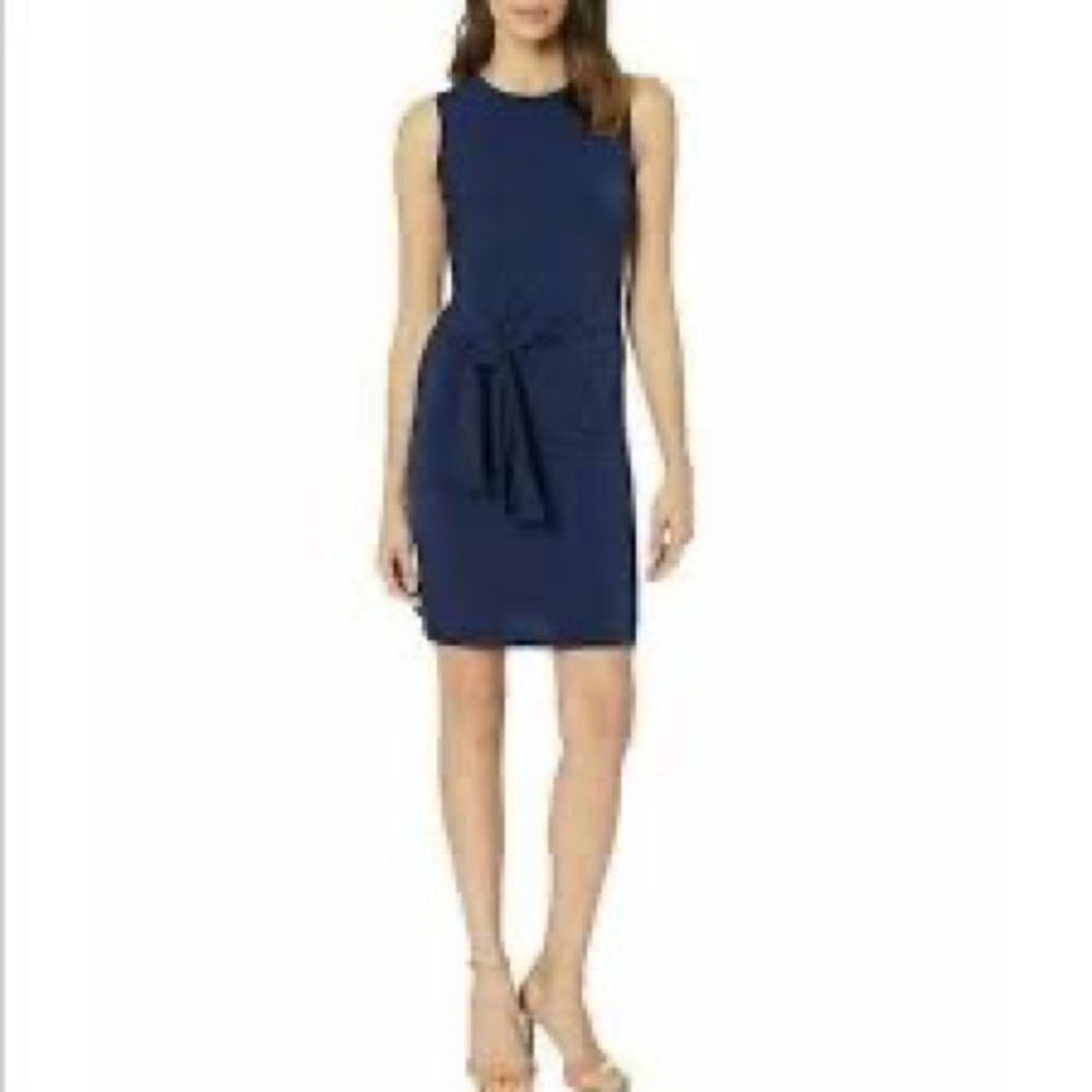 Michael Kors navy blue side tie sleeveless dress size large